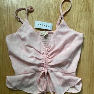 Pacsun LA hearts light pink crop top